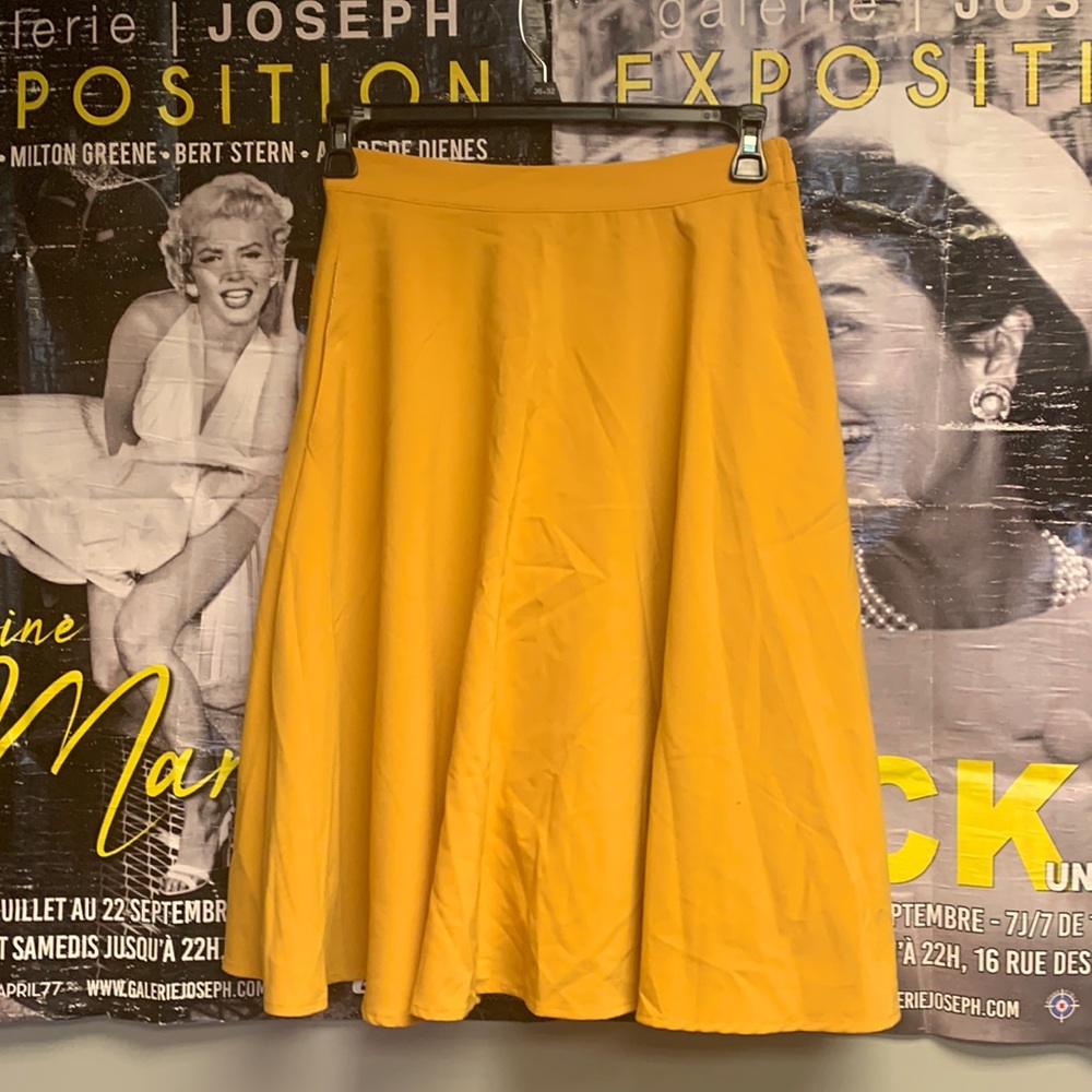 Mustard circle skirt by ModCloth